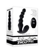 Bead Me Up Black Vibrating Anal Plug with Graduated Beads – Rechargeable