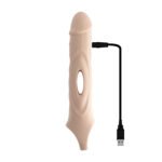 Big Boy Extender Light Vibrating Penis Extender with Remote Control – Beige - Image 3