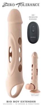 Big Boy Extender Light Vibrating Penis Extender with Remote Control – Beige - Image 9