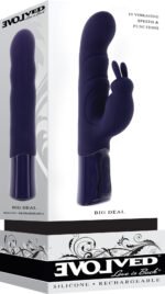 Big Deal Rechargeable Rabbit Vibrator with Dual Motors – Purple