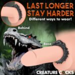 Black Caiman Silicone Cock Ring - Black - Image 2