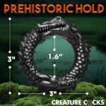 Black Caiman Silicone Cock Ring - Black - Image 4