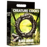 Black Caiman Silicone Cock Ring - Black - Image 6