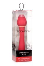 Bloomgasm Sweet Heart Rose Rechargeable Vibrator with Suction – Pink - Image 4