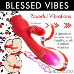 Blooming Bunny Sucking and Thrusting Silicone Rabbit Vibrator - Red - Image 2