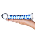 Blue Spiral Glass Dildo - Image 3