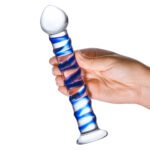 Blue Spiral Glass Dildo - Image 4