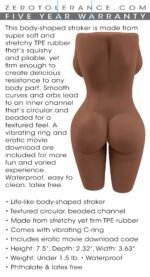 Body Language Dark TPE Stroker with Vibrating Ring – Waterproof - Image 7