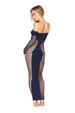 Bodystocking Gown Seamless Nylon Halter – Blue, One Size
