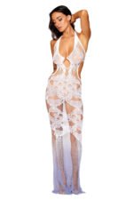 Bodystocking Gown One Size White/Hydrangea - Image 2