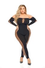 Diamond Drippin Bodystocking – Queen Size – Black - Image 2