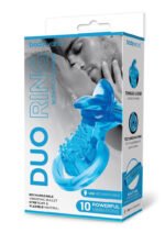 Bodywand Rechargeable Duo Ring With Clit Tickler - Blue - Image 2