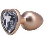 Booty Bling Metal Heart Plug - Medium - Gold - Image 4