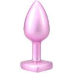 Booty Bling Metal Heart Plug - Small - Pink - Image 3