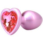 Booty Bling Metal Heart Plug - Small - Pink - Image 4