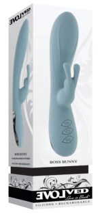 Boss Bunny Blue Rechargeable Rabbit Vibrator – Phthalate-Free Silicone