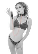 Brat Collar and Leash - Black / Rose Gold - Image 2