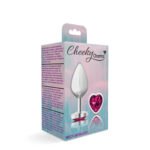 Bright Pink Heart Gem Silver Metal Plug - Md - Image 6