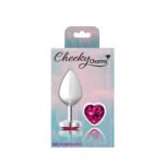 Bright Pink Heart Gem Silver Metal Plug - Md - Image 7