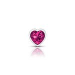 Bright Pink Heart Gem Silver Metal Plug - Sm - Image 4
