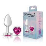Bright Pink Heart Gem Silver Metal Plug - Sm - Image 6
