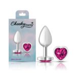 Bright Pink Heart Gem Silver Metal Plug - Sm - Image 8