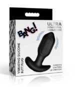 Bang! Vibrating Silicone Anal Plug – Black, Rechargeable, Waterproof
