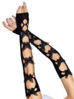 Butterfly Cut Out Arm Warmers - One Size - Black - Image 2