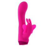 Butterfly Love Pink Rechargeable Vibrator with Curved Shaft and Butterfly Stimulator - Image 2