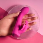 Butterfly Love Pink Rechargeable Vibrator with Curved Shaft and Butterfly Stimulator - Image 3