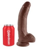 King Cock 9-Inch Dildo with Balls – Brown - Image 2