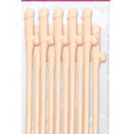 Bachelorette Party Favors - Dicky Sipping Straws - Light - 10 Piece