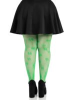 Clover Net Tights - 1x 2x - Green - Image 2