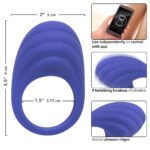 CalExotics Connect Couples Vibrating Cock Ring – Periwinkle - Image 4