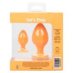 Cheeky Orange 2-Piece Anal Plug Set with Suction Cup – Body-Safe Silicone - Image 3