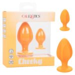 Cheeky Orange 2-Piece Anal Plug Set with Suction Cup – Body-Safe Silicone - Image 4