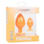Cheeky Orange 2-Piece Anal Plug Set with Suction Cup – Body-Safe Silicone - Image 5