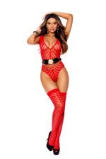 Chevron Striped Teddy and Matching Stockings - One Size - Red - Image 2