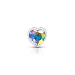 Clear Iridescent Heart Gem Silver Metal Plug - Md - Image 4