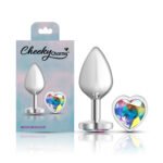 Clear Iridescent Heart Gem Silver Metal Plug - Md - Image 8