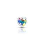 Cheeky Charms Clear Iridescent Heart Gem Silver Metal Anal Plug – Small - Image 4
