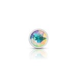 Cheeky Charms Medium Anal Plug – Silver Metal with Clear Iridescent Gemstone - Image 4