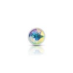 Clear Iridescent Round Gem Silver Metal Plug - Sm - Image 4