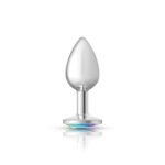 Clear Iridescent Round Gem Silver Metal Plug - Sm - Image 5