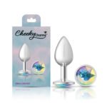 Clear Iridescent Round Gem Silver Metal Plug - Sm - Image 8