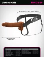 Fantasy X-Tensions Elite 8" Vibrating Hollow Silicone Strap-on - Brown - Image 5