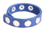 Cock Gear Leather Speed Snap Cock Ring - Blue - Image 3