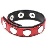 Cock Gear Leather Speed Snap Cock Ring - Red - Image 3