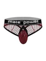 Cock Pit Net Cock Ring Thong - S/ M - Burgundy - Image 3