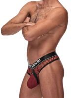 Cock Pit Net Cock Ring Thong - S/ M - Burgundy - Image 4